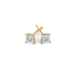 Load image into Gallery viewer, 0.50 To 5 Carat Princess Cut Lab Created Diamond Stud Earring For Women 14K Gold
