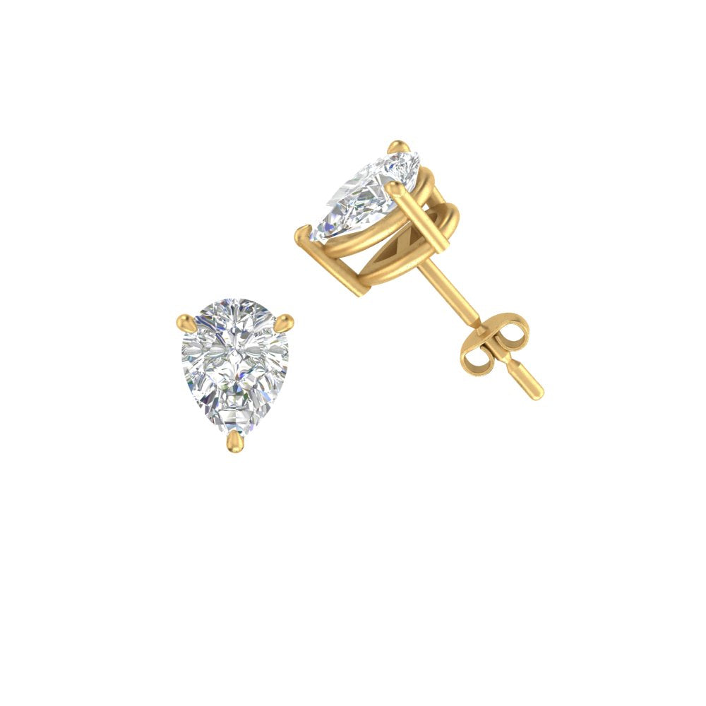 1/2-5 Carat Pear Shaped Lab Created Diamond Stud Earring For Women 14K Gold