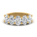 Load image into Gallery viewer, 0.50 Ctw To 5 Ctw Oval Cut Five Stone Lab Diamond Wedding Band 14K Gold
