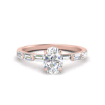 Load image into Gallery viewer, Lab Grown Oval Shaped Diamond Halo Engagement Rings 14K Rose Gold
