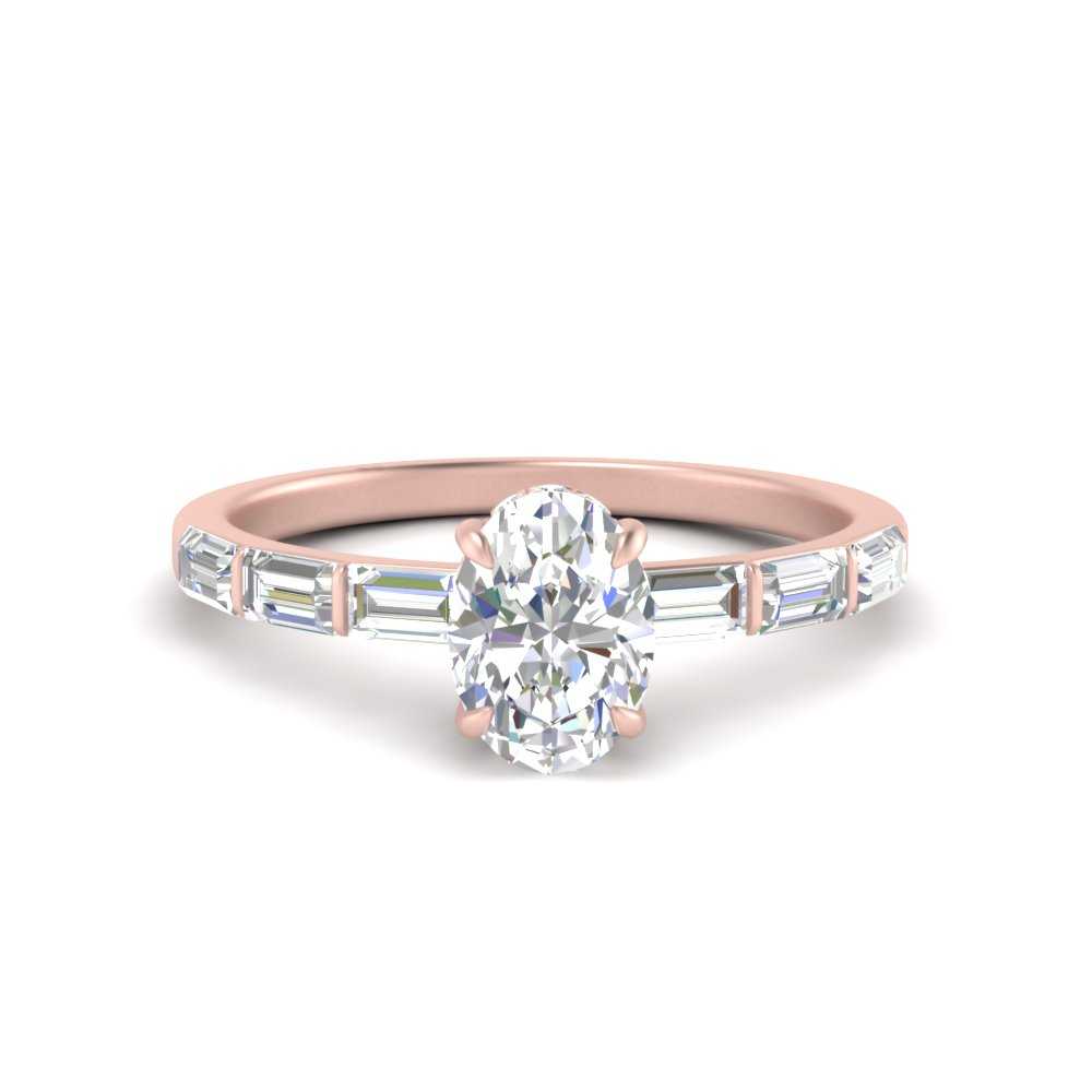 Lab Grown Oval Shaped Diamond Halo Engagement Rings 14K Rose Gold