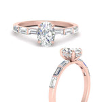 Load image into Gallery viewer, Lab Grown Oval Shaped Diamond Halo Engagement Rings 14K Rose Gold
