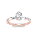 Load image into Gallery viewer, Lab Grown Oval Shaped Diamond Halo Engagement Rings 14K Rose Gold
