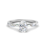 Load image into Gallery viewer, Lab Grown Oval Shaped Diamond Halo Engagement Rings 14K White Gold
