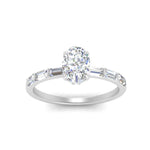 Load image into Gallery viewer, Lab Grown Oval Shaped Diamond Halo Engagement Rings 14K White Gold
