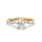 Load image into Gallery viewer, Lab Grown Oval Shaped Diamond Halo Engagement Rings 14K Yellow Gold
