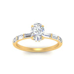 Load image into Gallery viewer, Lab Grown Oval Shaped Diamond Halo Engagement Rings 14K Yellow Gold
