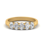 Load image into Gallery viewer, 0.50 Ctw To 5 Ctw Oval Cut Five Stone Lab Diamond Wedding Band 14K Gold
