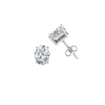 Load image into Gallery viewer, 1/2 To 5 Ctw Oval Cut Basket Lab Diamond Stud Earring 14K Gold
