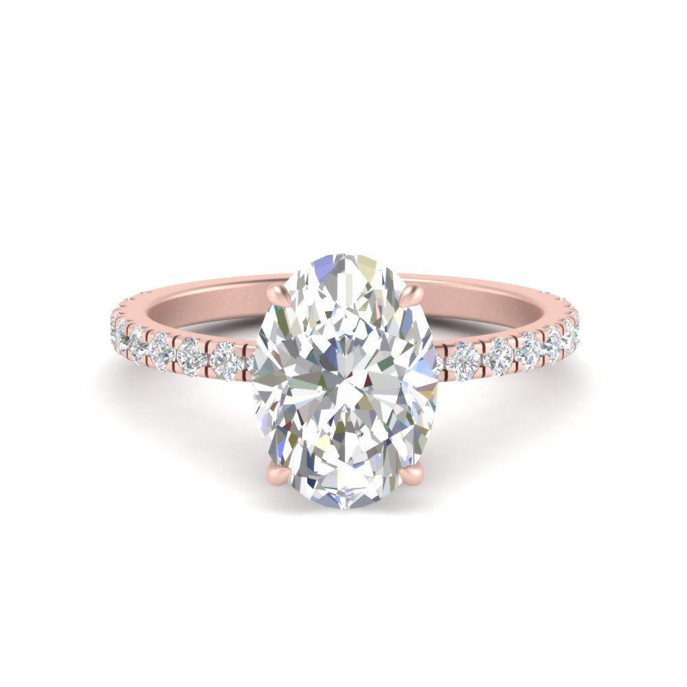 Under Halo Pave Lab Diamond Ring 14K Gold