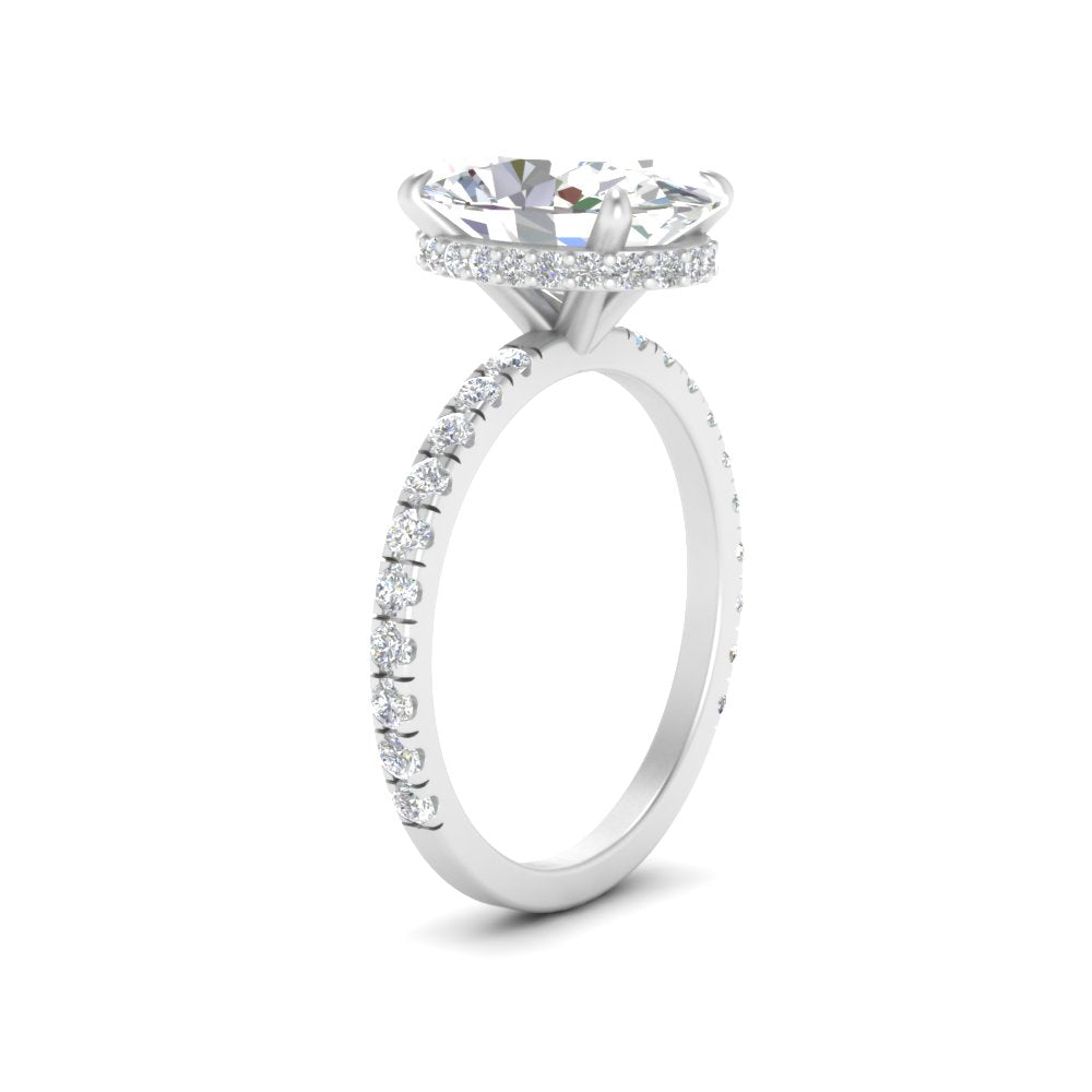 Under Halo Pave Lab Diamond Ring 14K Gold