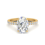 Load image into Gallery viewer, Under Halo Pave Lab Diamond Ring 14K Gold
