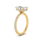 Load image into Gallery viewer, Under Halo Pave Lab Diamond Ring 14K Gold
