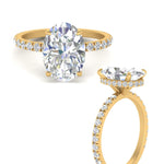 Load image into Gallery viewer, Under Halo Pave Lab Diamond Ring 14K Gold
