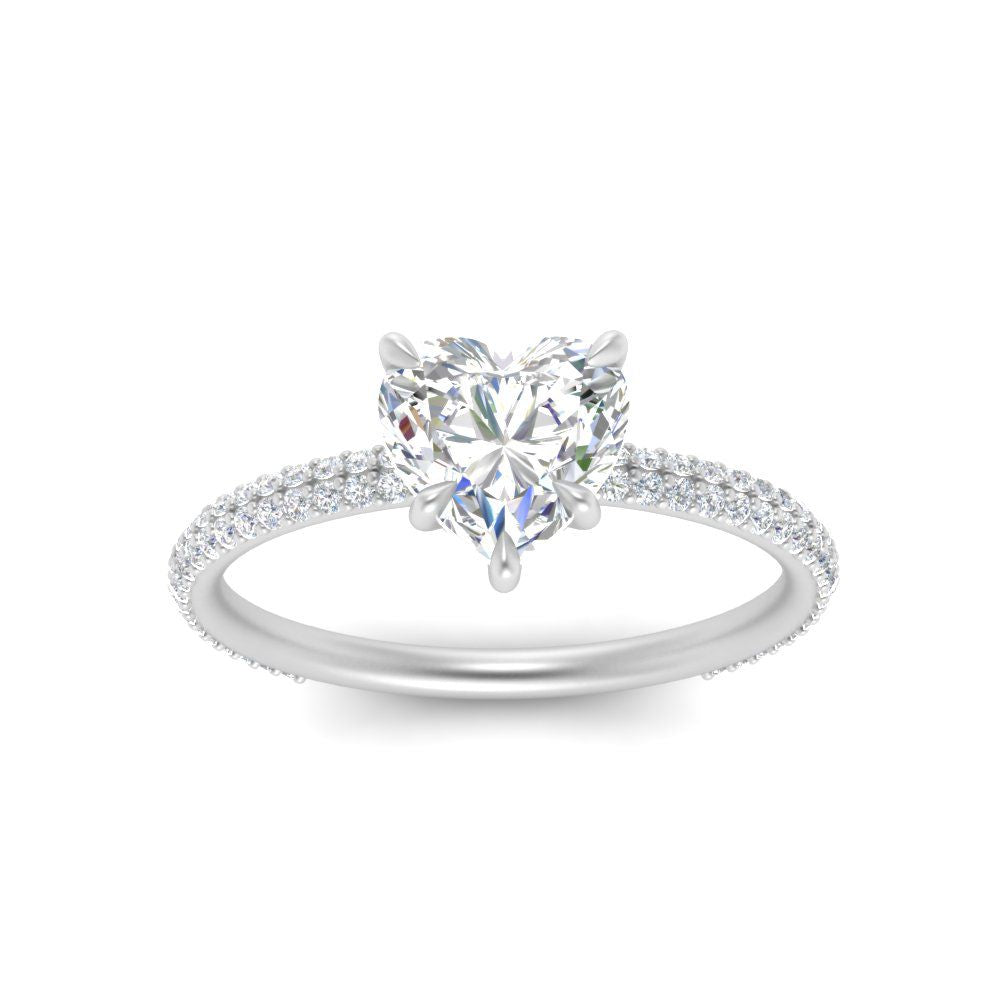 Lab diamond Under Halo Engagement Rings 14K Gold