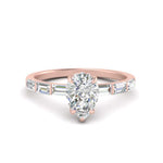 Load image into Gallery viewer, Lab Grown Pear Shaped Diamond Halo Engagement Rings 14K Rose Gold
