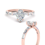 Load image into Gallery viewer, Lab Grown Pear Shaped Diamond Halo Engagement Rings 14K Rose Gold
