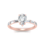 Load image into Gallery viewer, Lab Grown Pear Shaped Diamond Halo Engagement Rings 14K Rose Gold
