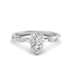 Load image into Gallery viewer, Lab Grown Pear Shaped Diamond Halo Engagement Rings 14K White Gold
