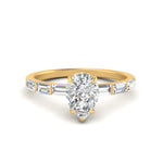 Load image into Gallery viewer, Lab Grown Pear Shaped Diamond Halo Engagement Rings 14K Yellow Gold
