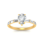 Load image into Gallery viewer, Lab Grown Pear Shaped Diamond Halo Engagement Rings 14K Yellow Gold
