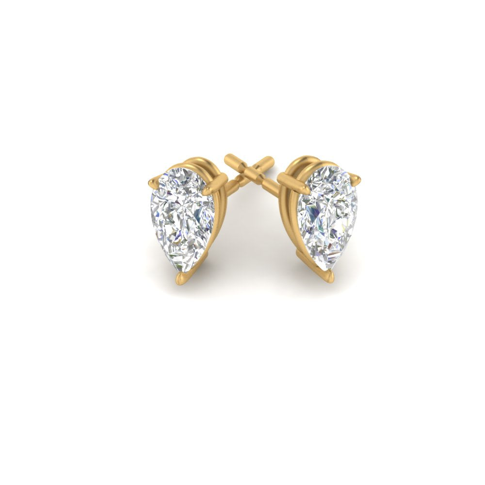 1/2-5 Carat Pear Shaped Lab Created Diamond Stud Earring For Women 14K Gold