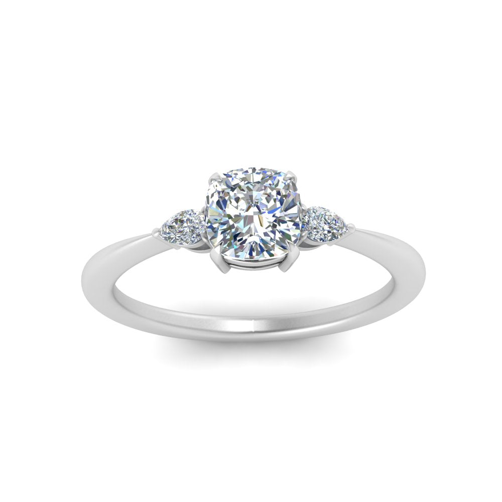 Lab diamond 3 Stone Engagement Rings 14K Gold