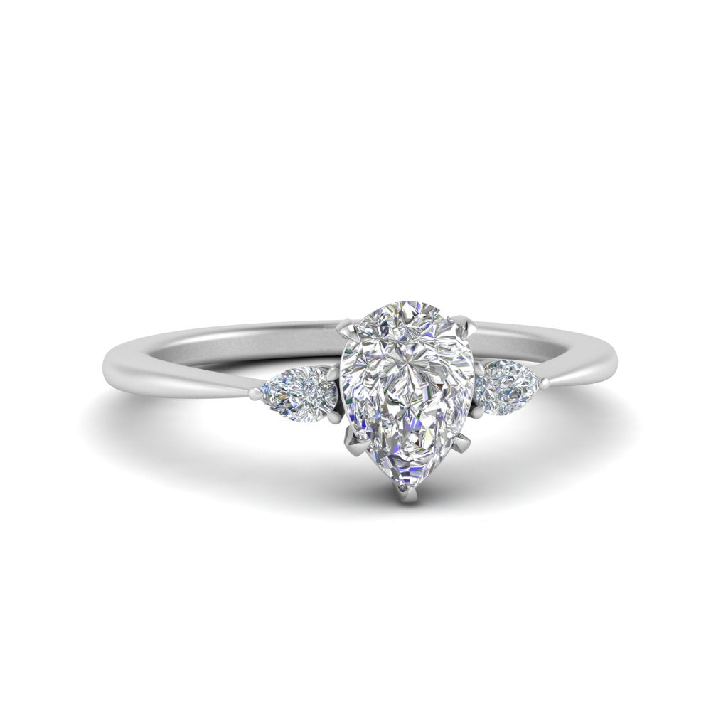 Lab diamond 3 Stone Engagement Rings 14K Gold