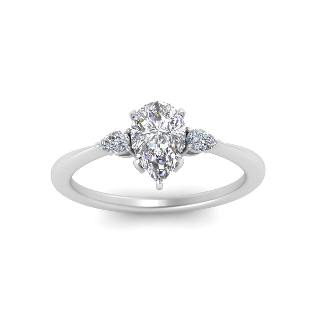 Lab diamond 3 Stone Engagement Rings 14K Gold