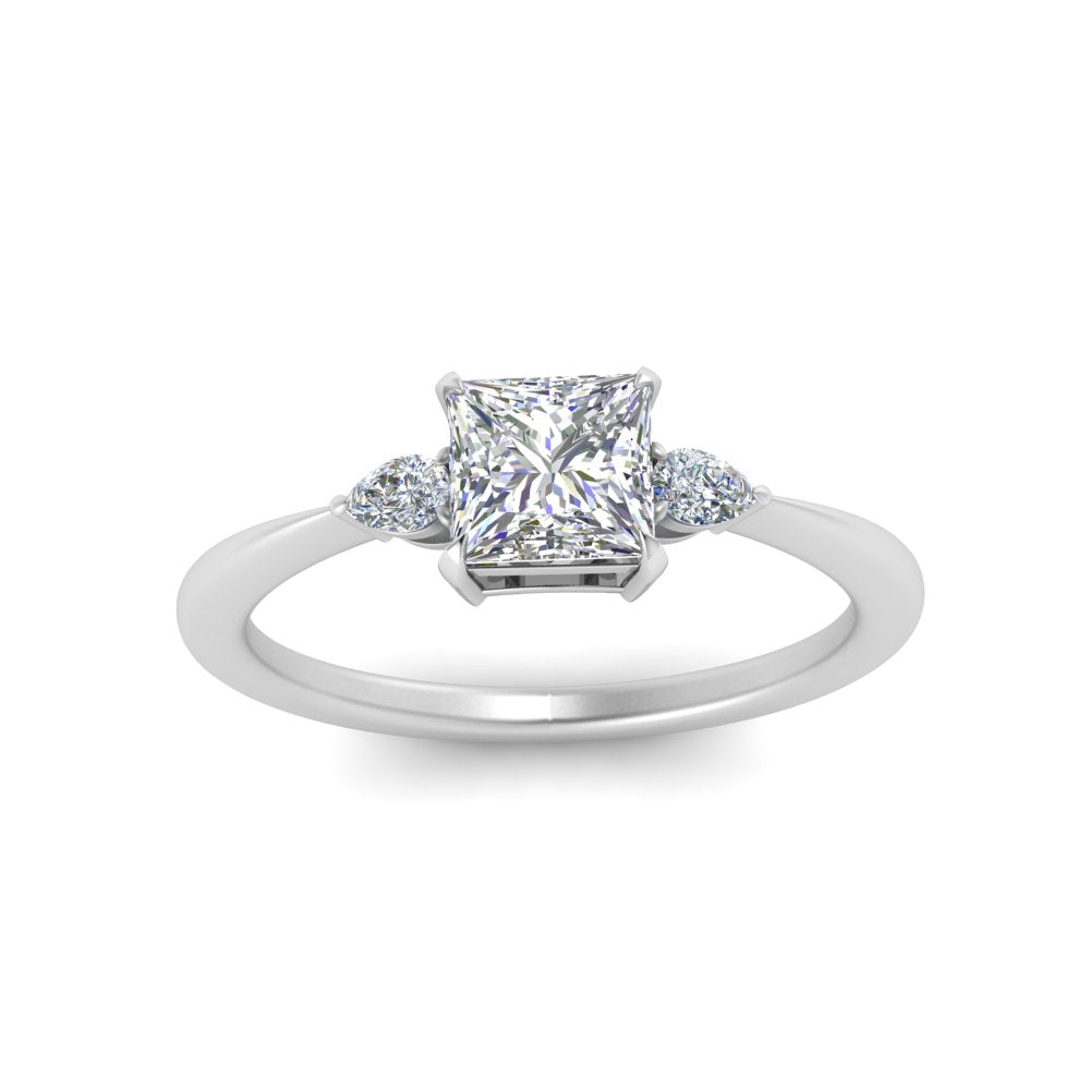 Lab diamond 3 Stone Engagement Rings 14K Gold