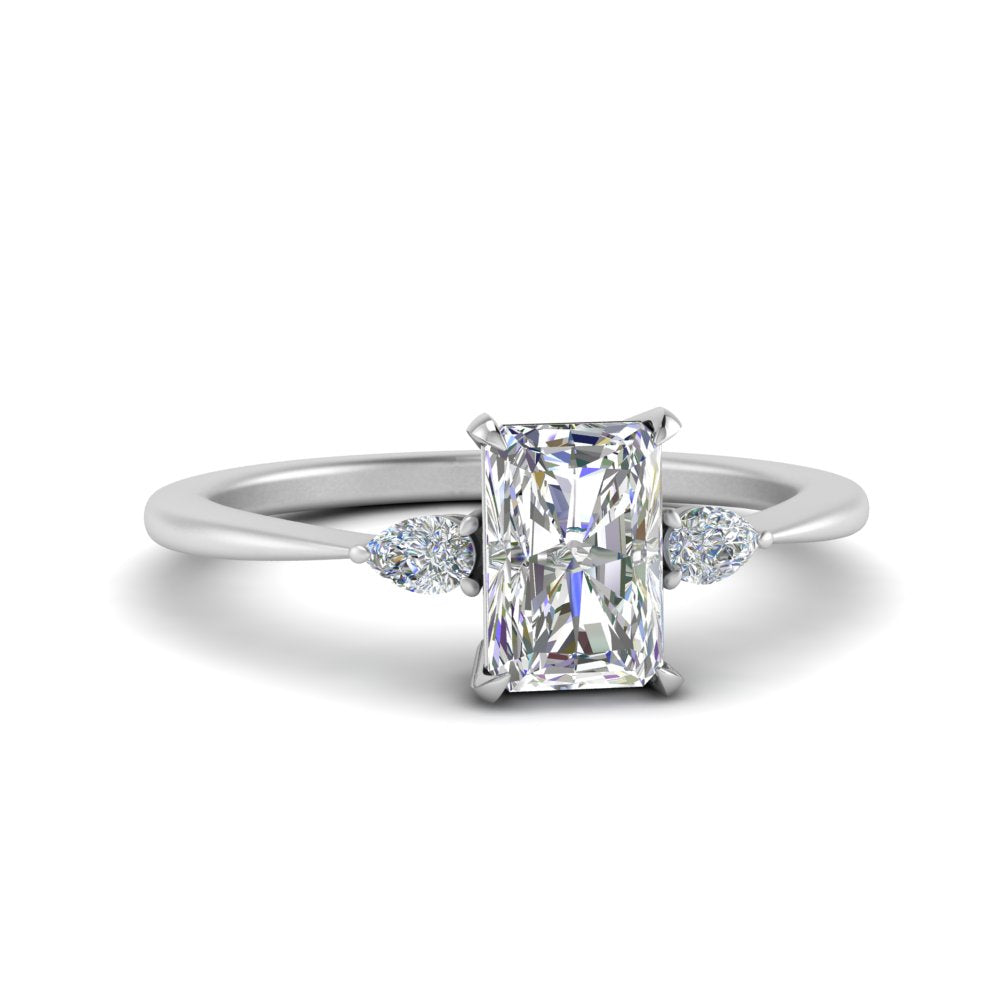 Lab diamond 3 Stone Engagement Rings 14K Gold