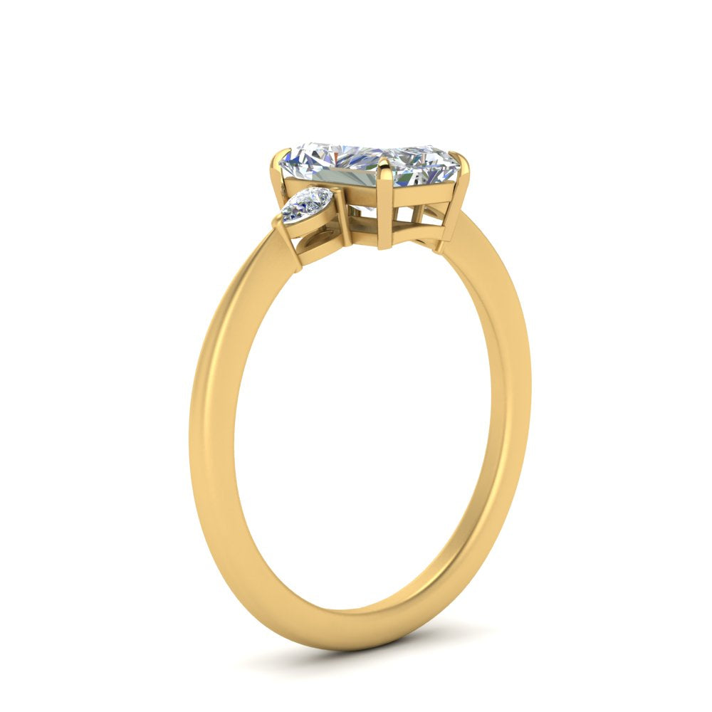 Lab diamond 3 Stone Engagement Rings 14K Gold