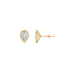 Load image into Gallery viewer, 0.50 To 5 Carat Lab Diamond Pear Stud Bezel Set Earring For Women 14K Gold
