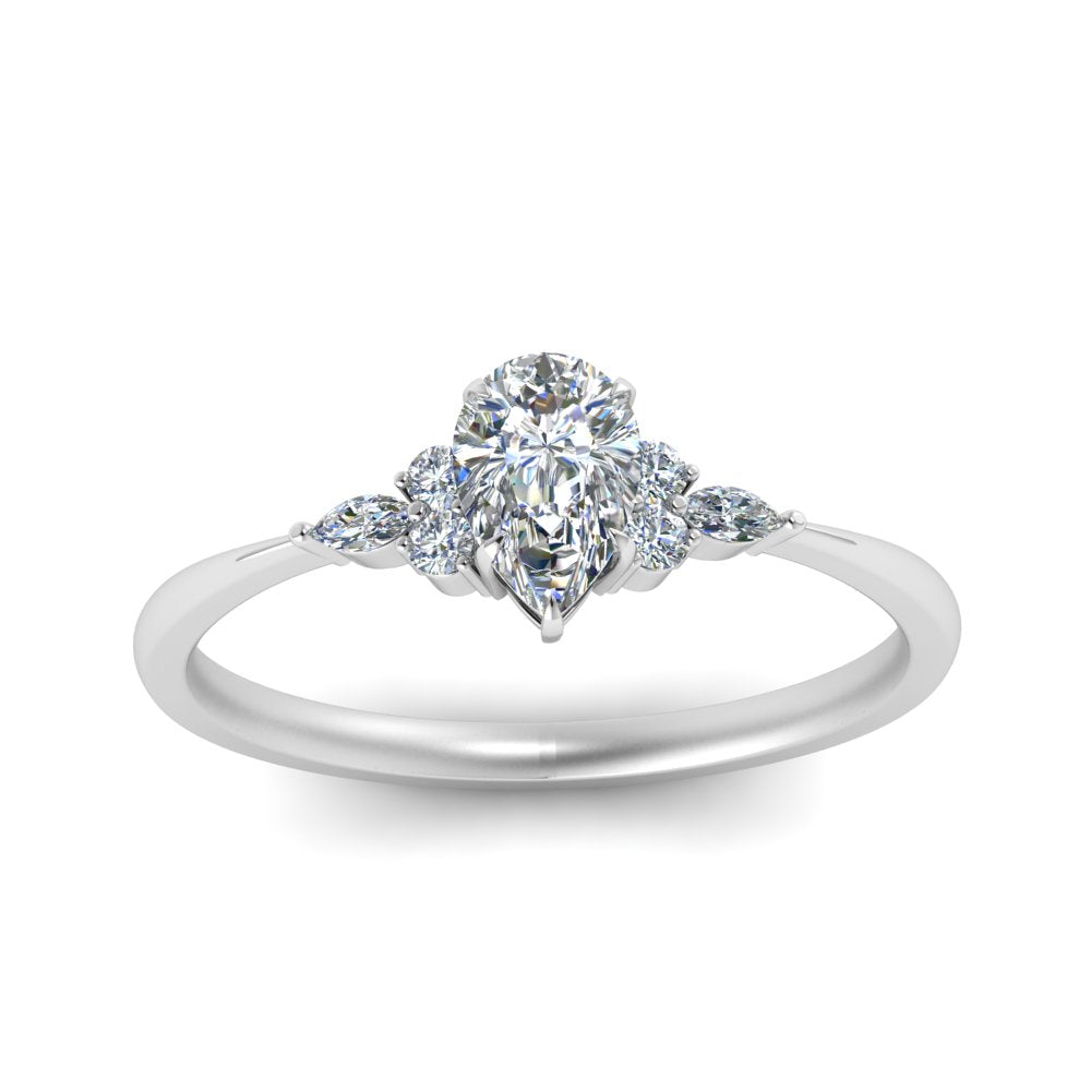 Lab diamond Petite Engagement Rings 14K Gold