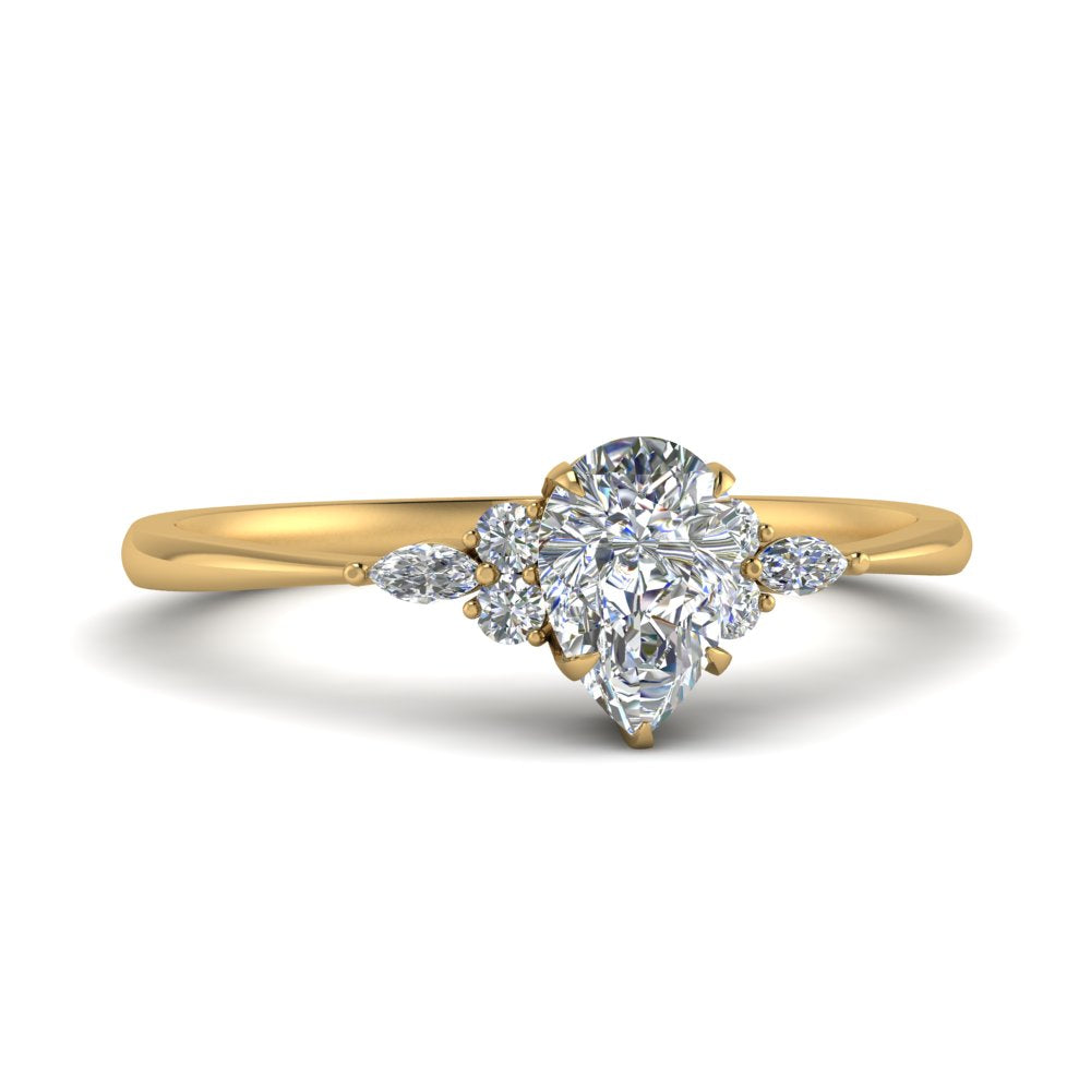 Lab diamond Petite Engagement Rings 14K Gold