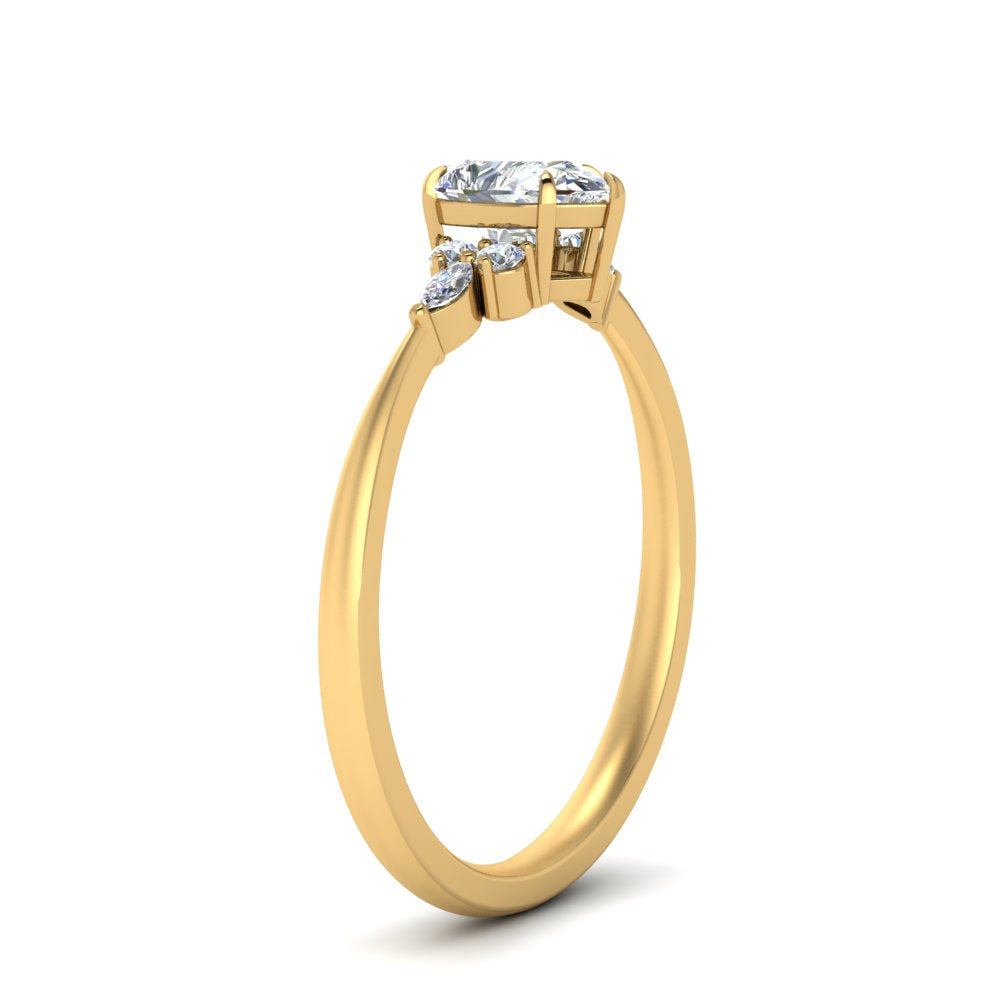 Lab diamond Petite Engagement Rings 14K Gold