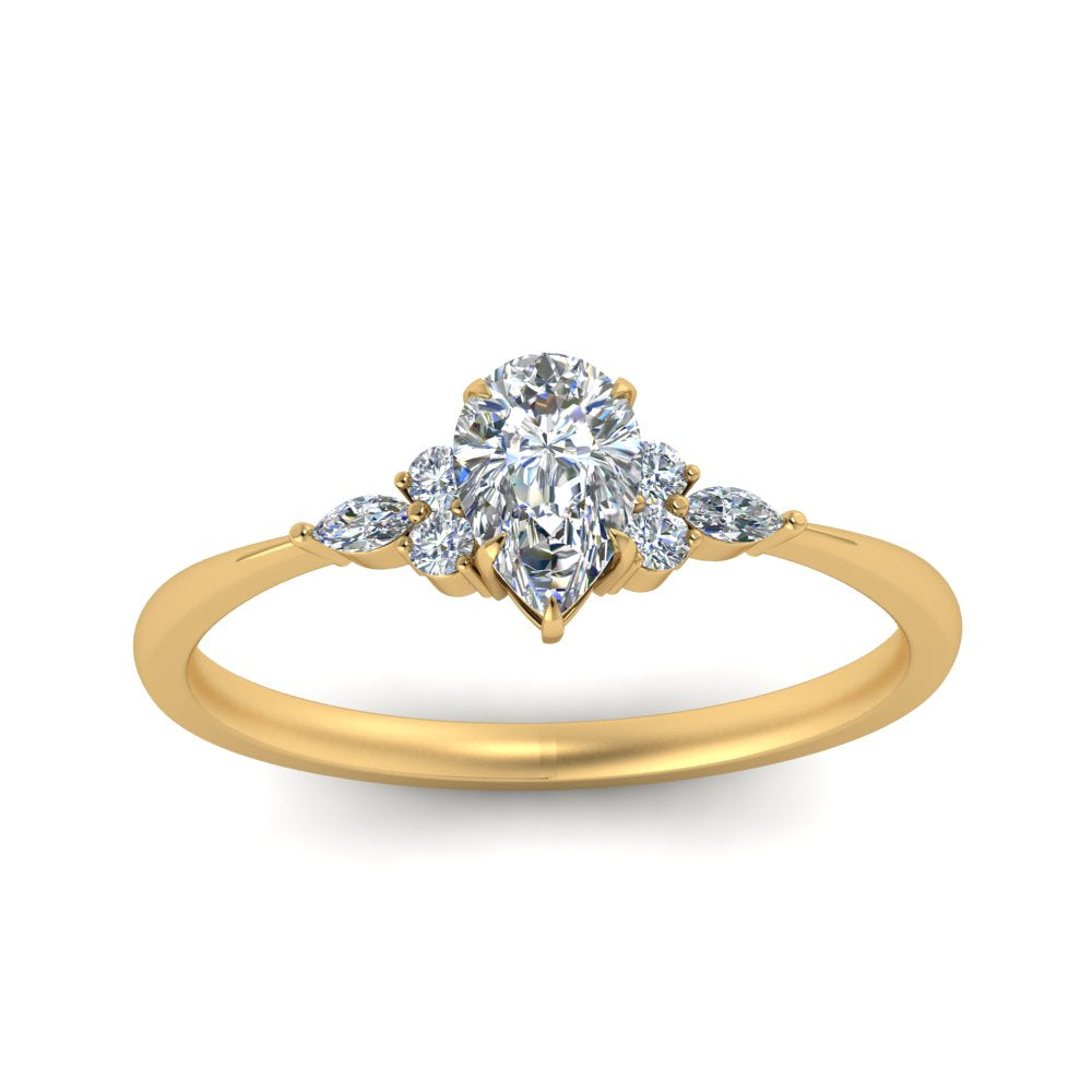 Lab diamond Petite Engagement Rings 14K Gold