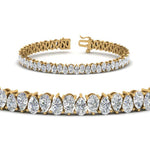 Load image into Gallery viewer, 7.50 To 20 Carat Pear Cut Lab Diamond Tennis Bracelet 14K Gold
