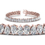 Load image into Gallery viewer, 7.50 To 20 Carat Pear Cut Lab Diamond Tennis Bracelet 14K Gold
