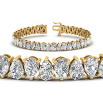 Load image into Gallery viewer, 7.50 To 20 Carat Pear Cut Lab Diamond Tennis Bracelet 14K Gold
