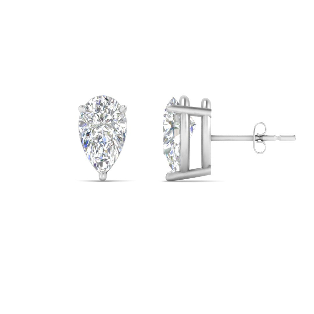 1/2-5 Carat Pear Shaped Lab Created Diamond Stud Earring For Women 14K Gold