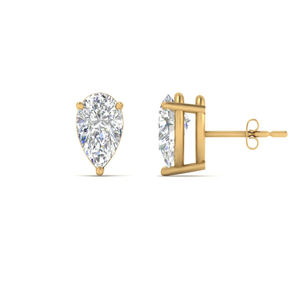 1/2-5 Carat Pear Shaped Lab Created Diamond Stud Earring For Women 14K Gold