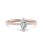 Load image into Gallery viewer, Petite Pave Engagement Ring Lab Grown 0.50 To 5 Carat IGI Certified 14K Gold
