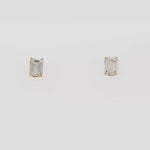 Load and play video in Gallery viewer, 1/2 To 5 Ctw Emerald Cut Basket Lab Diamond Stud Earring 14K Gold
