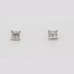 Load and play video in Gallery viewer, 0.50 To 5 Carat Princess Cut Lab Created Diamond Stud Earring For Women 14K Gold
