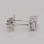 Load and play video in Gallery viewer, 1/2 To 5 Ctw Emerald Cut Basket Lab Diamond Stud Earring 14K Gold
