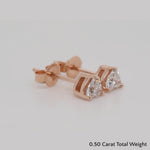 Load and play video in Gallery viewer, 1/2 To 4 Carat Heart Shaped Lab Created Diamond Stud Earring 14K Gold
