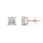 Load image into Gallery viewer, 0.50 To 5 Carat Princess Cut Lab Created Diamond Stud Earring For Women 14K Gold
