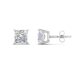 Load image into Gallery viewer, 0.50 To 5 Carat Princess Cut Lab Created Diamond Stud Earring For Women 14K Gold
