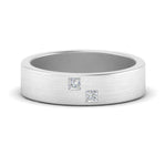 Load image into Gallery viewer, Princess Cut Lab Diamond Brush Finish Wedding Band For Mens 14k White Gold|Cuts &amp; Carat
